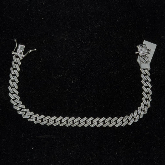 925 Sterling Silver Moissanite (Glacier Cuban) Bracelet