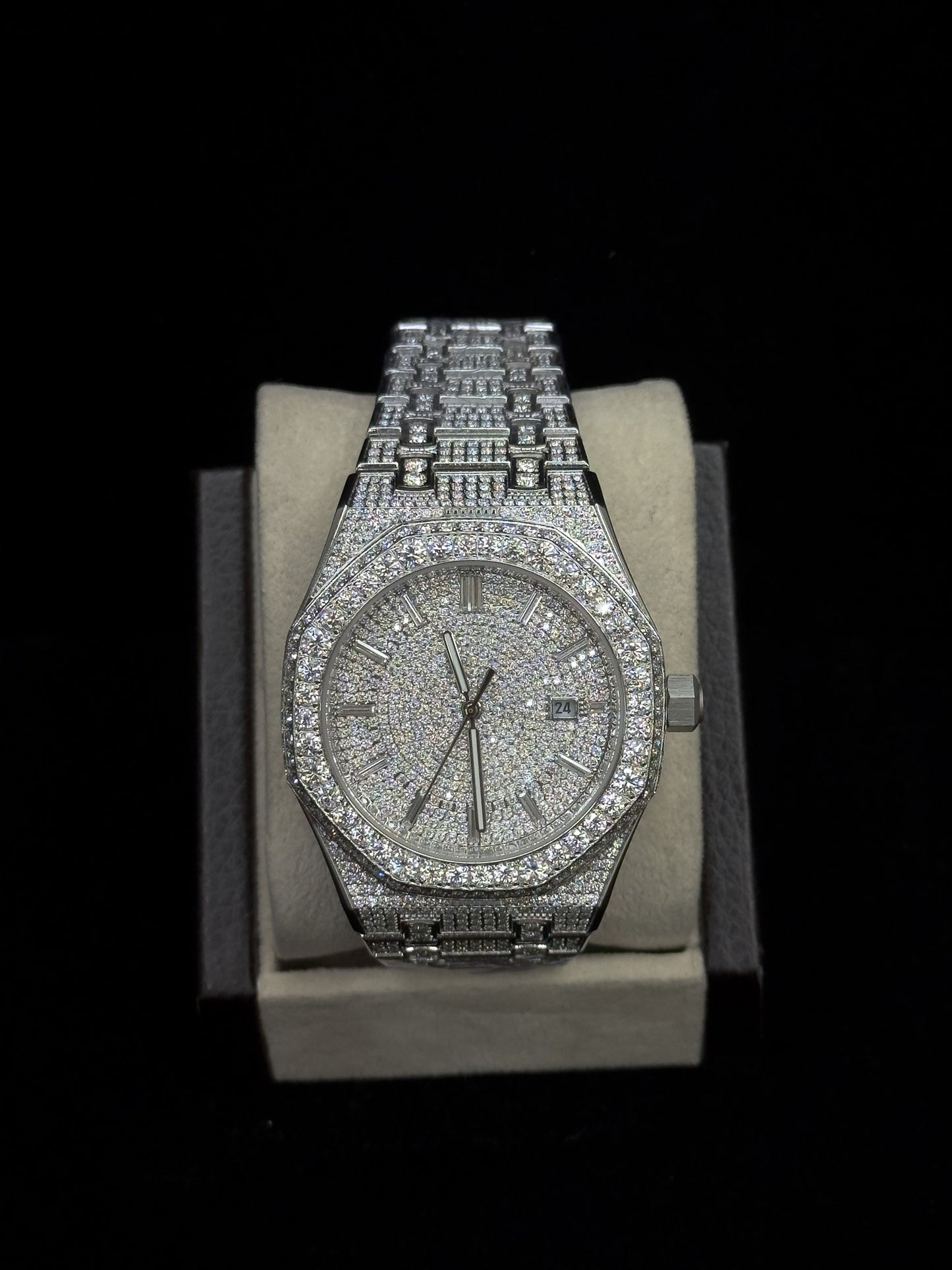 Moissanite Watch "Glacier Titan"