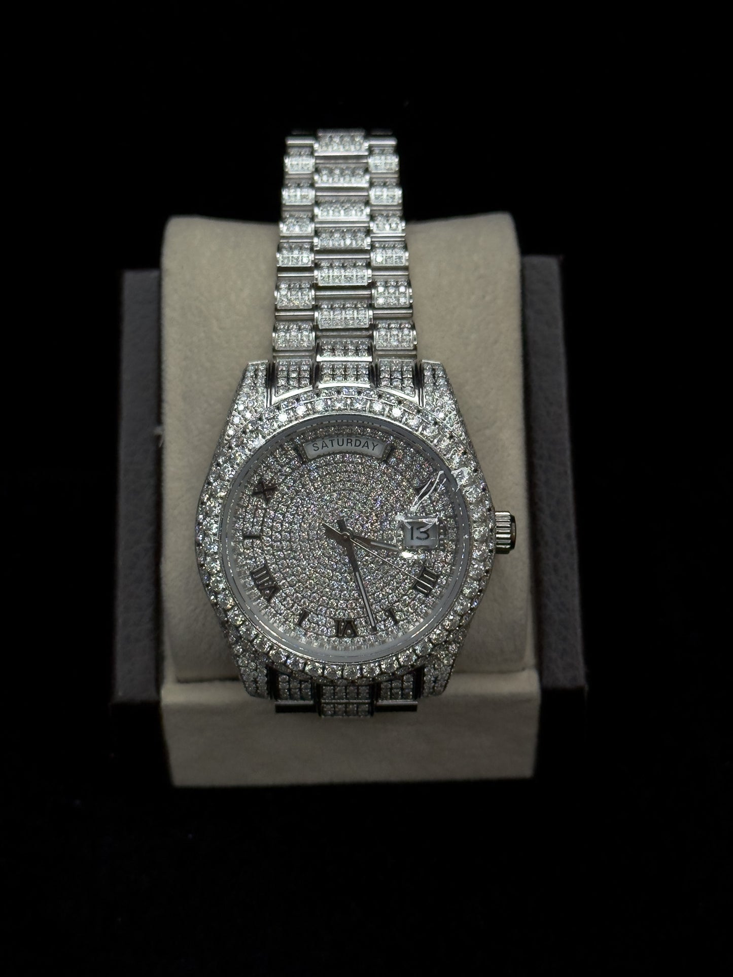 Moissanite Watch "Glacier King"